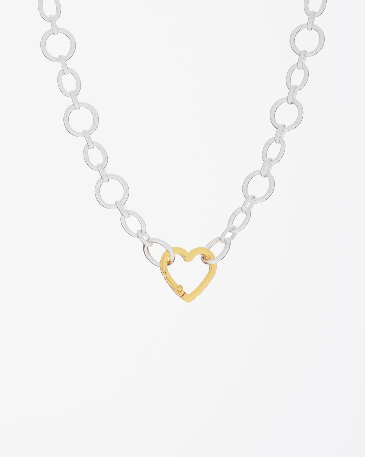 Choker Broche Corazón plateado y doradoBy Jose Y Cami