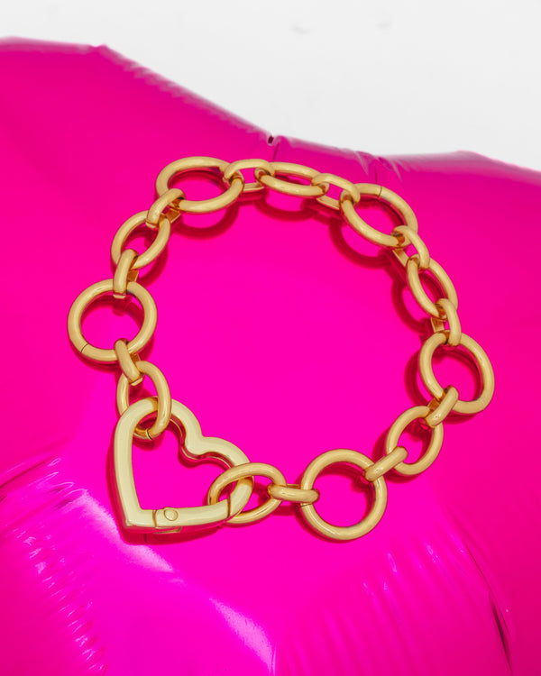 Pulsera Broche Corazón dorado+ Aretes By Jose Y Cami