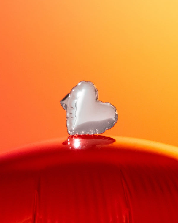 Anillo Corazón Globo plateado By Jose Y Cami