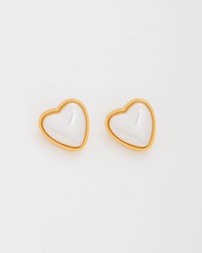 Aretes Maxi Corazón Perla
