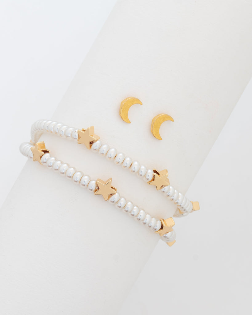 Pulsera 2 en 1 Estrellas + Aretes