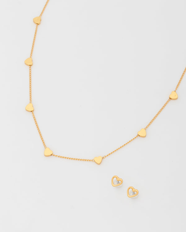 Choker Mini Corazón + Aretes