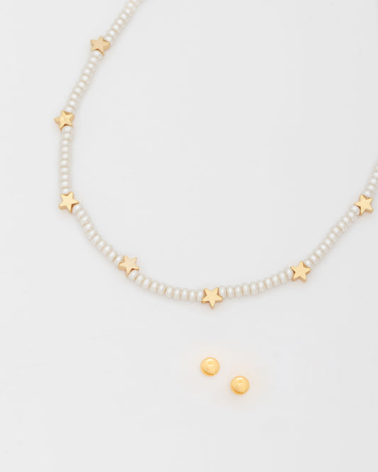 Choker Perla Estrella + Aretes