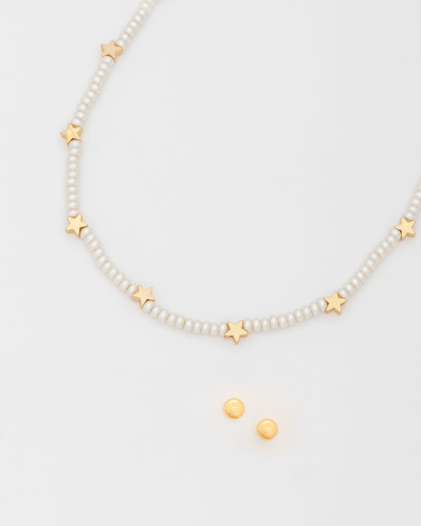 Choker Perla Estrella + Aretes