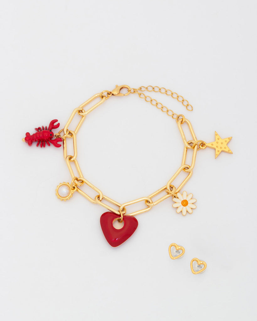 Pulsera Corazón Fiesta + Aretes