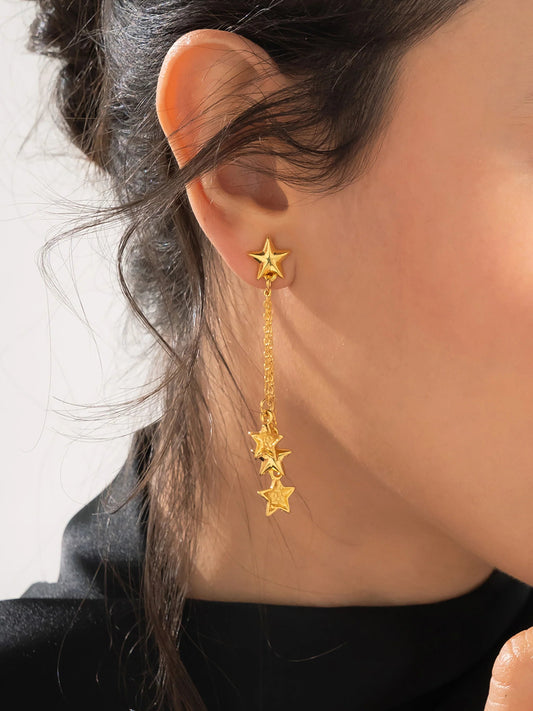 Aretes cadena estrellas