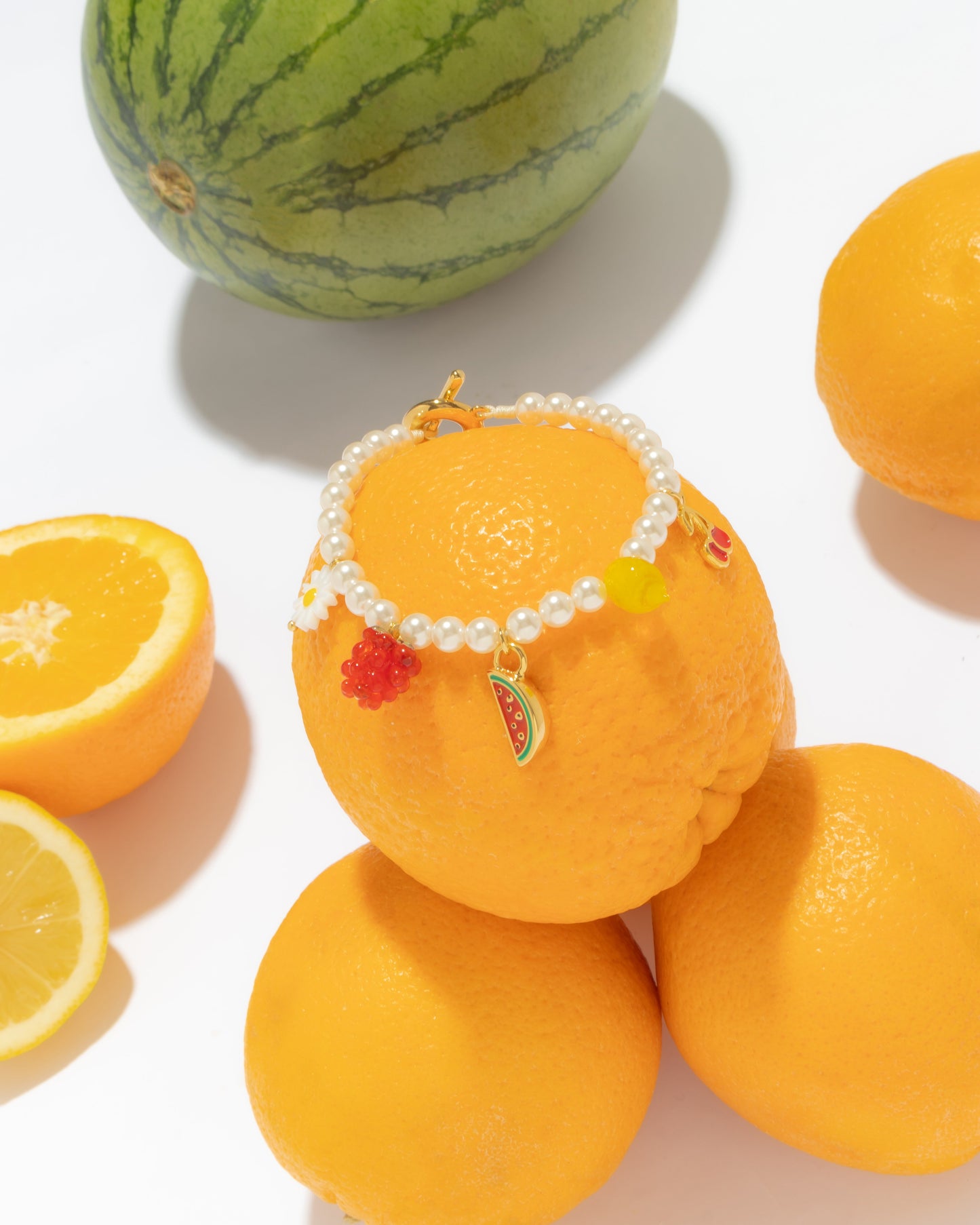 Pulsera Broche Frutas + Aretes