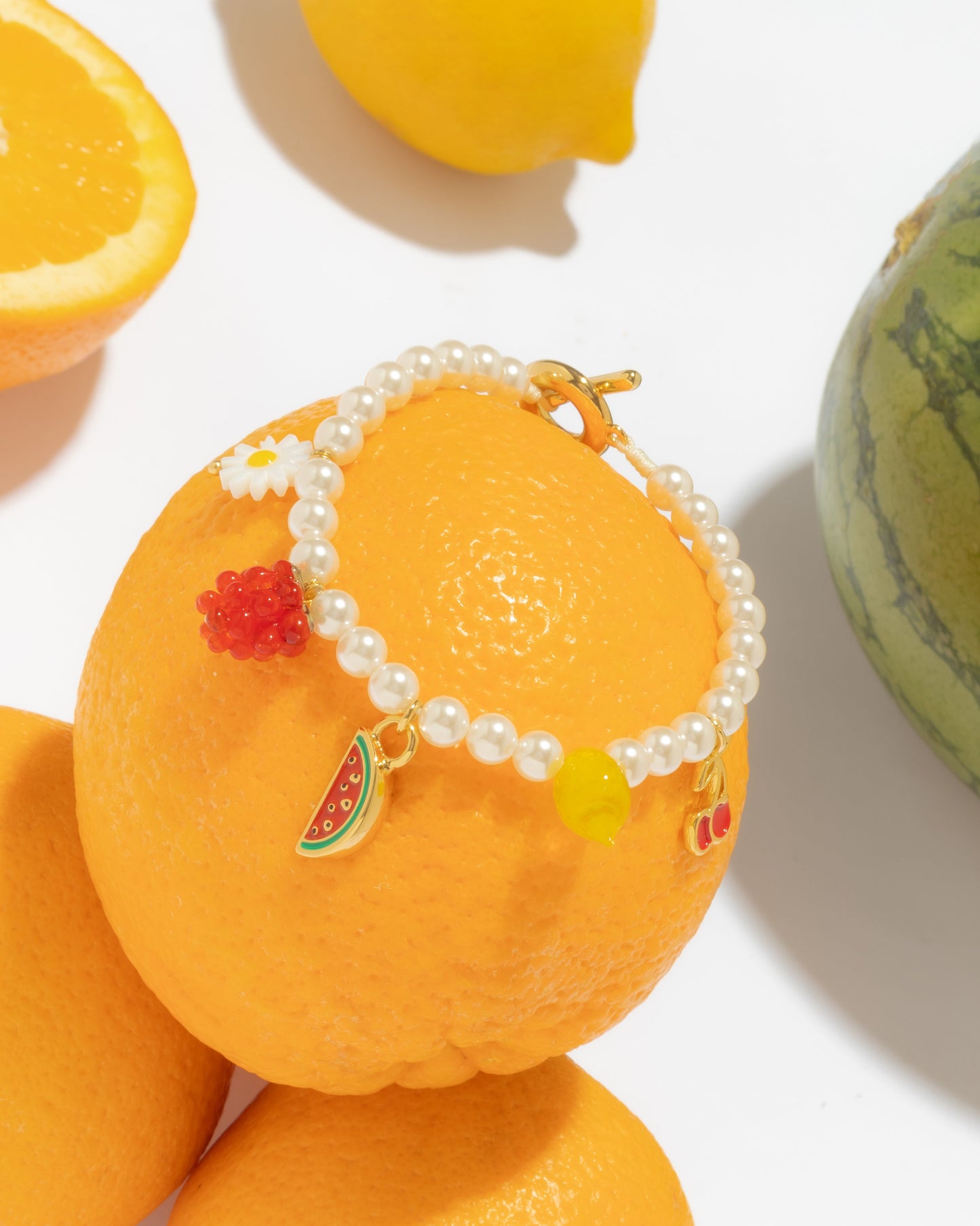 Pulsera Broche Frutas + Aretes