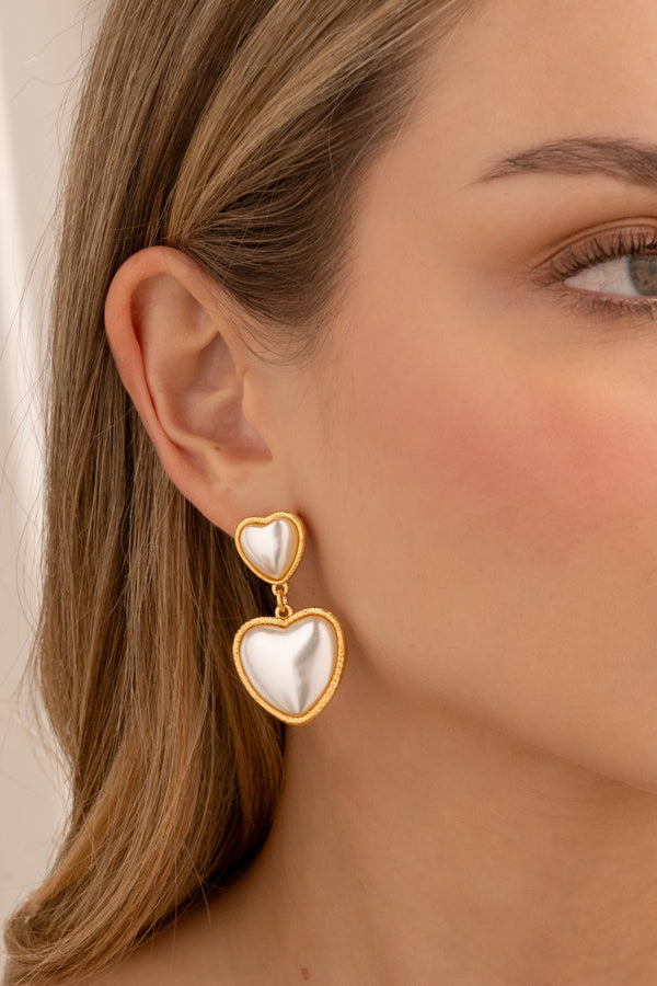 Aretes Corazón Perla