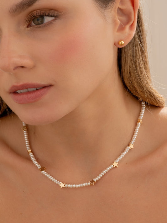 Choker Perla Estrella + Aretes