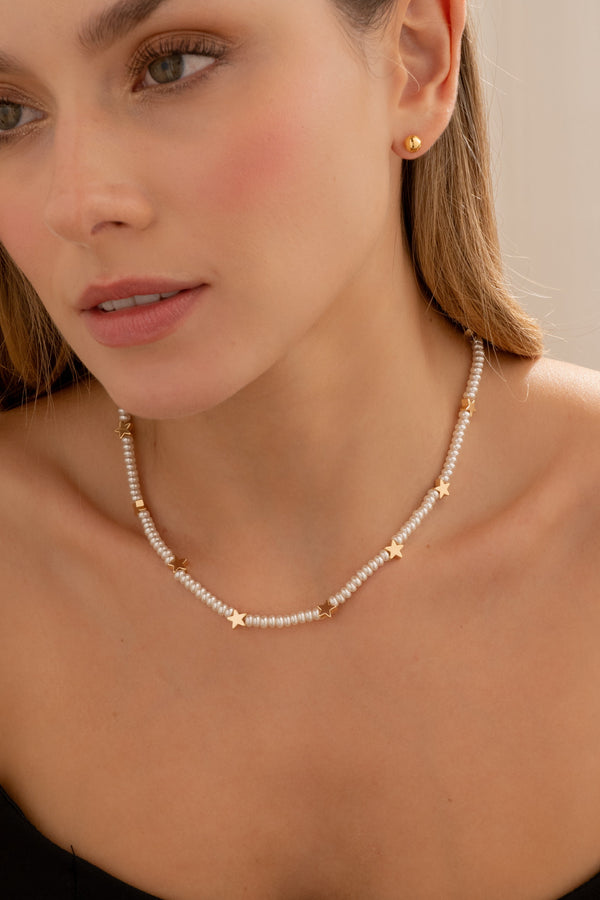 Choker Perla Estrella + Aretes