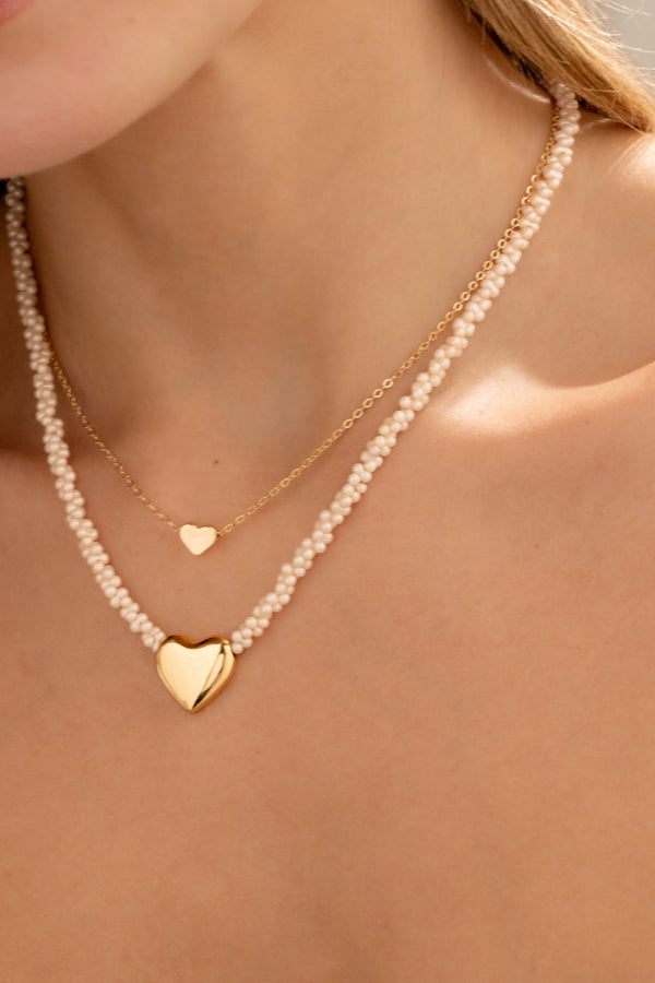 Set X2 Collares Corazón + Aretes