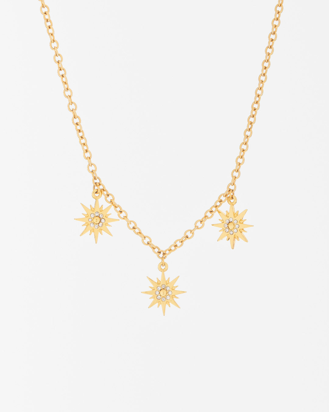 Collar Multicharms Estrellas Cristal + Aretes