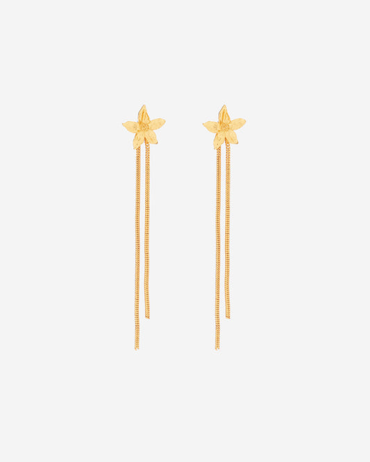 Arete 2 En 1 Flor Cadena
