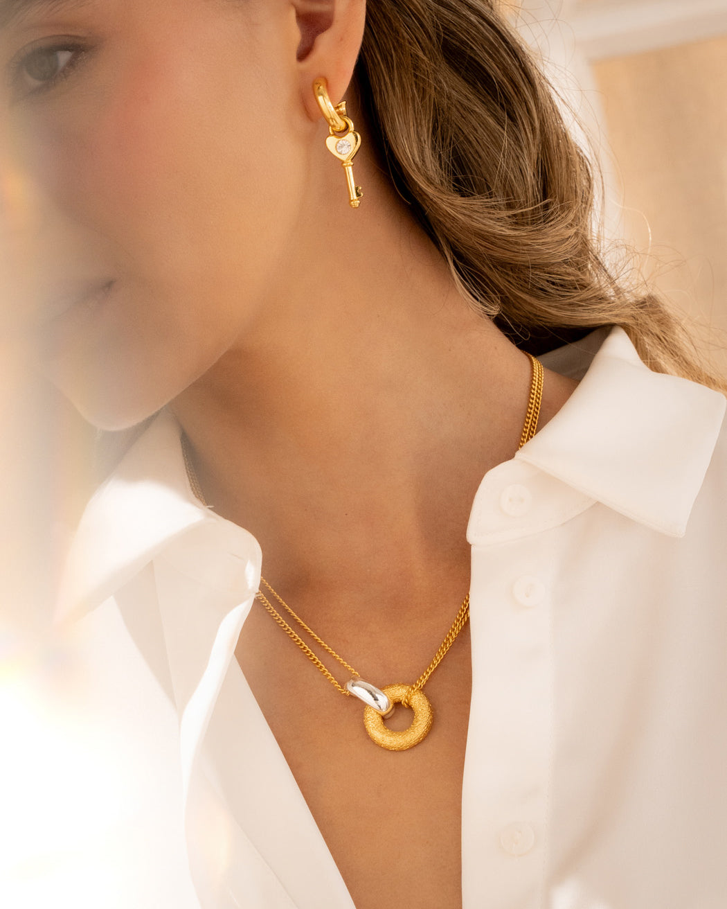 Collar Dona Bicolor + Aretes
