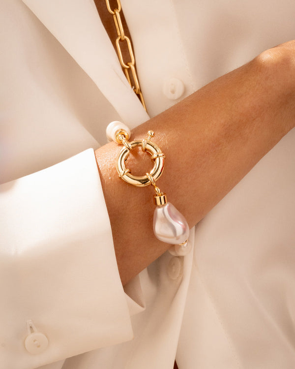 Pulsera Perla Broche + Aretes