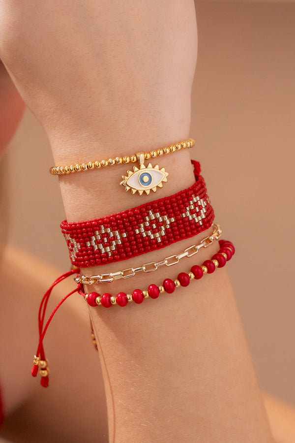 Set X4 Pulseras Tejida Ojo