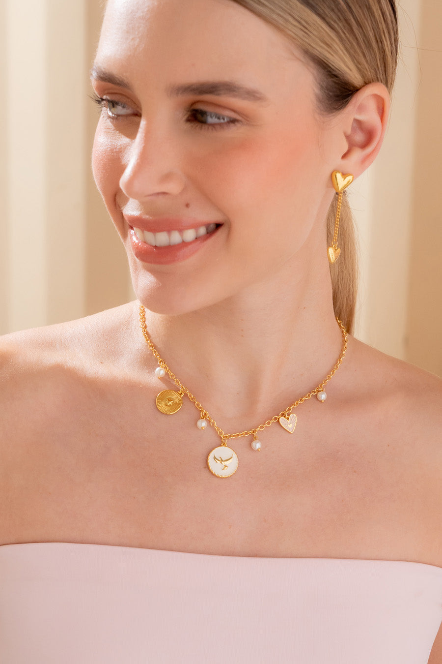 Collar Multicharms Alma + Aretes