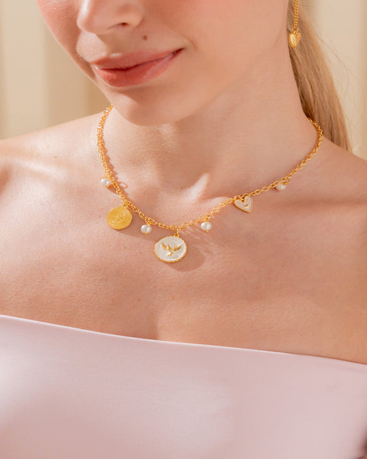Collar Multicharms Alma + Aretes