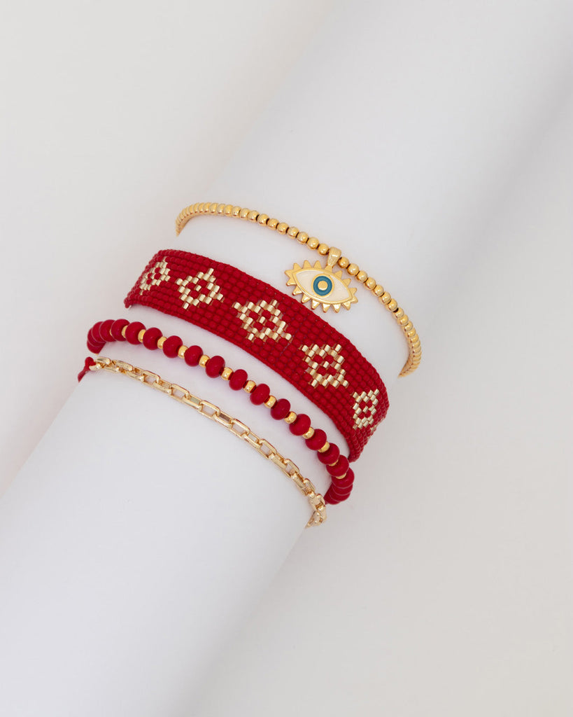 Set X4 Pulseras Tejida Ojo