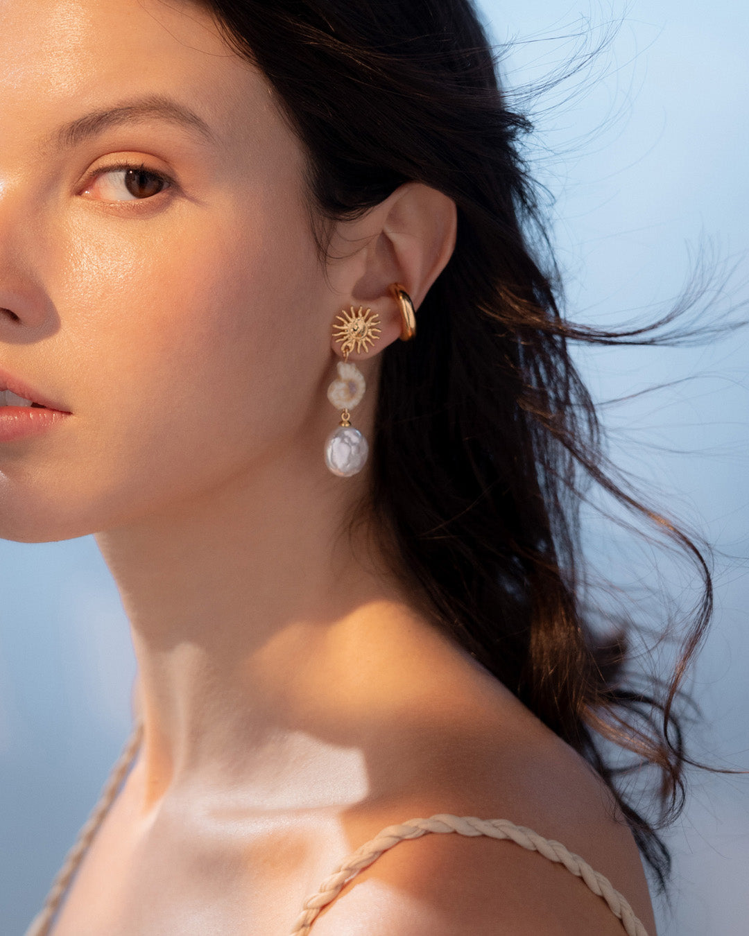 Aretes Sol Perla