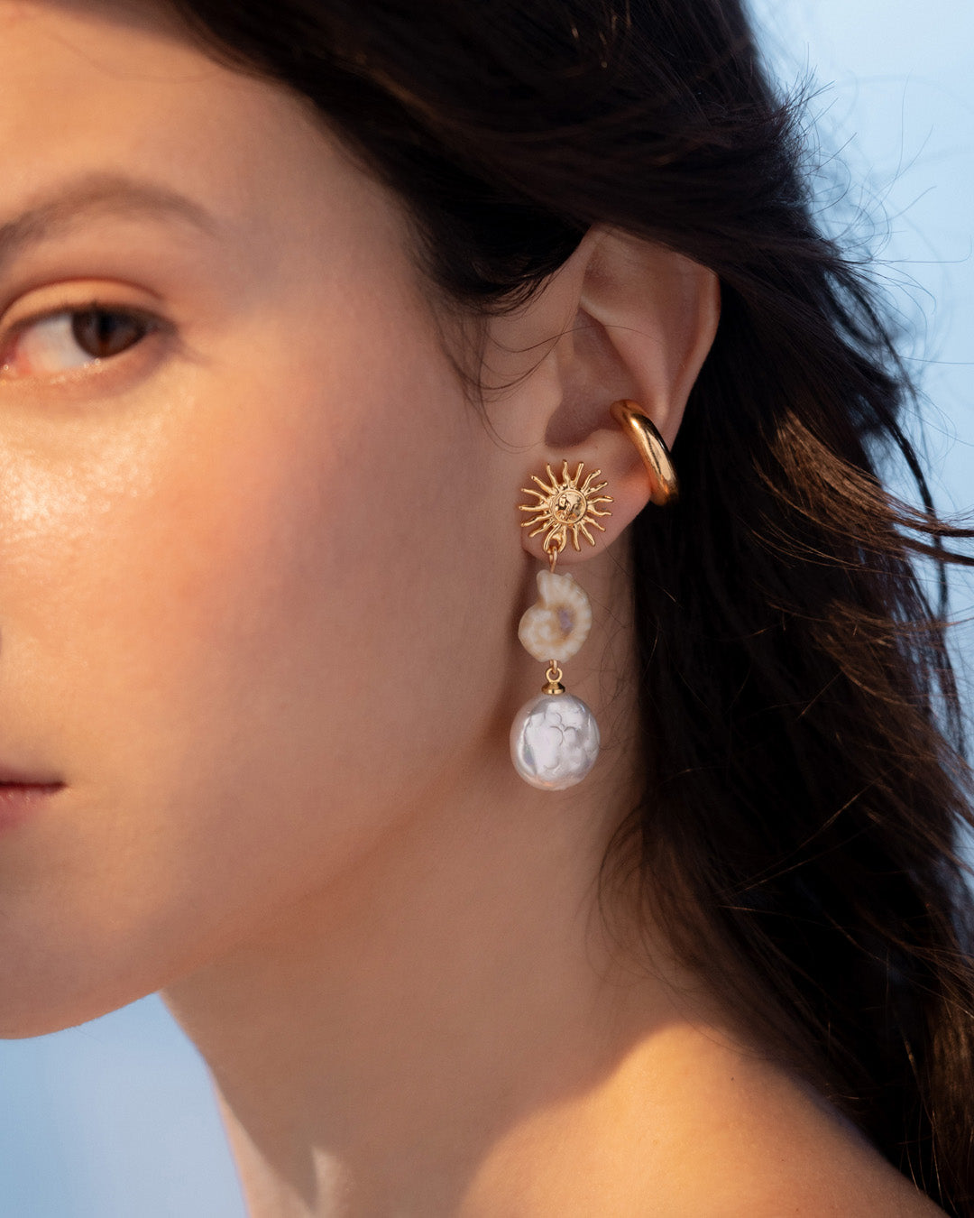 Aretes Sol Perla