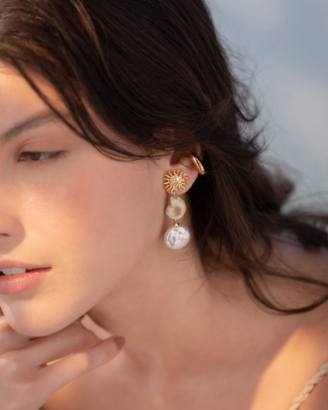 Aretes Sol Perla