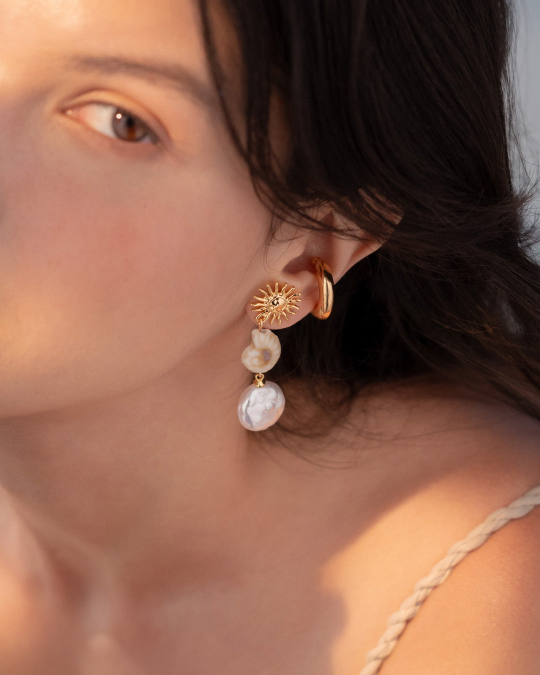 Aretes Sol Perla