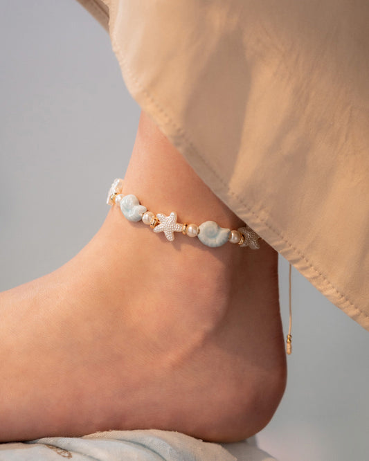 Tobillera Estrella Mar + Aretes