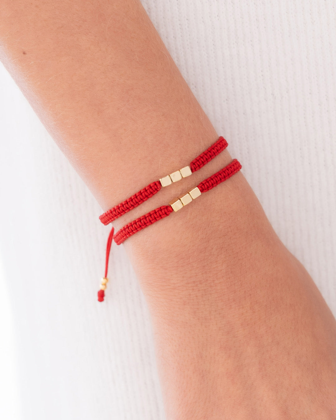 Set X2 Pulseras Cubo Rojo