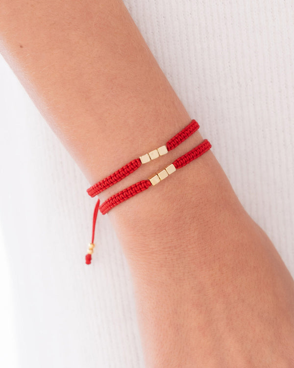 Set X2 Pulseras Cubo Rojo