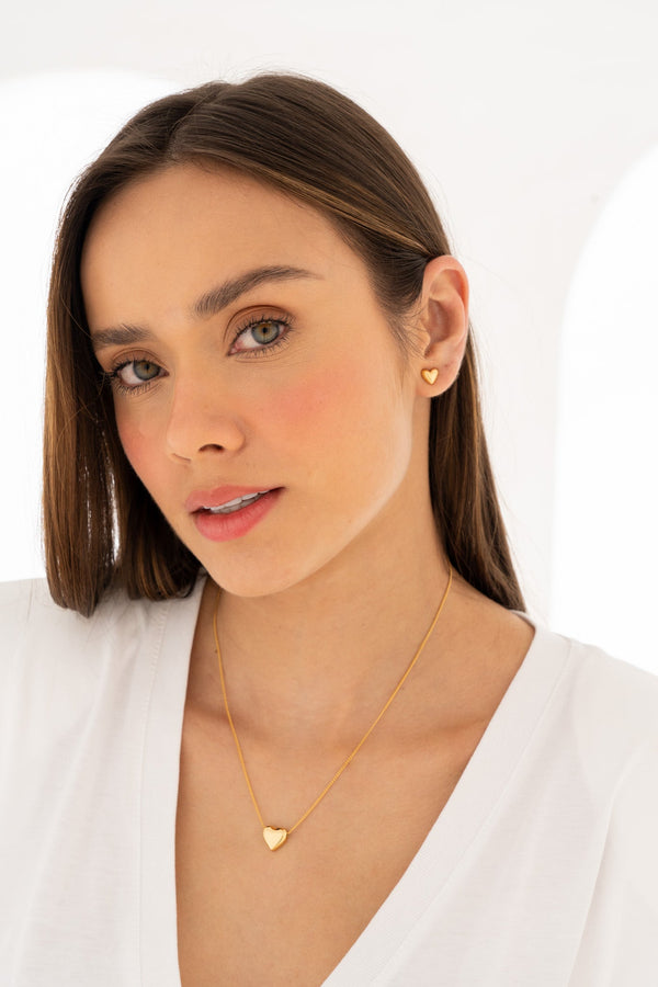 Set Collar + Aretes Corazón By Jose y Cami