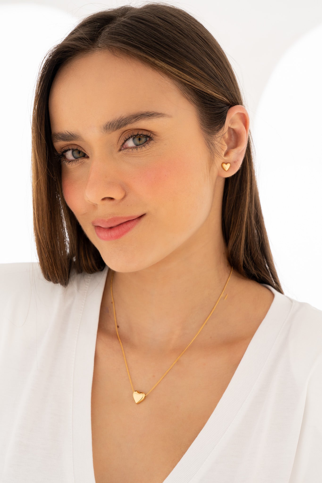 Set Collar + Aretes Corazón By Jose y Cami