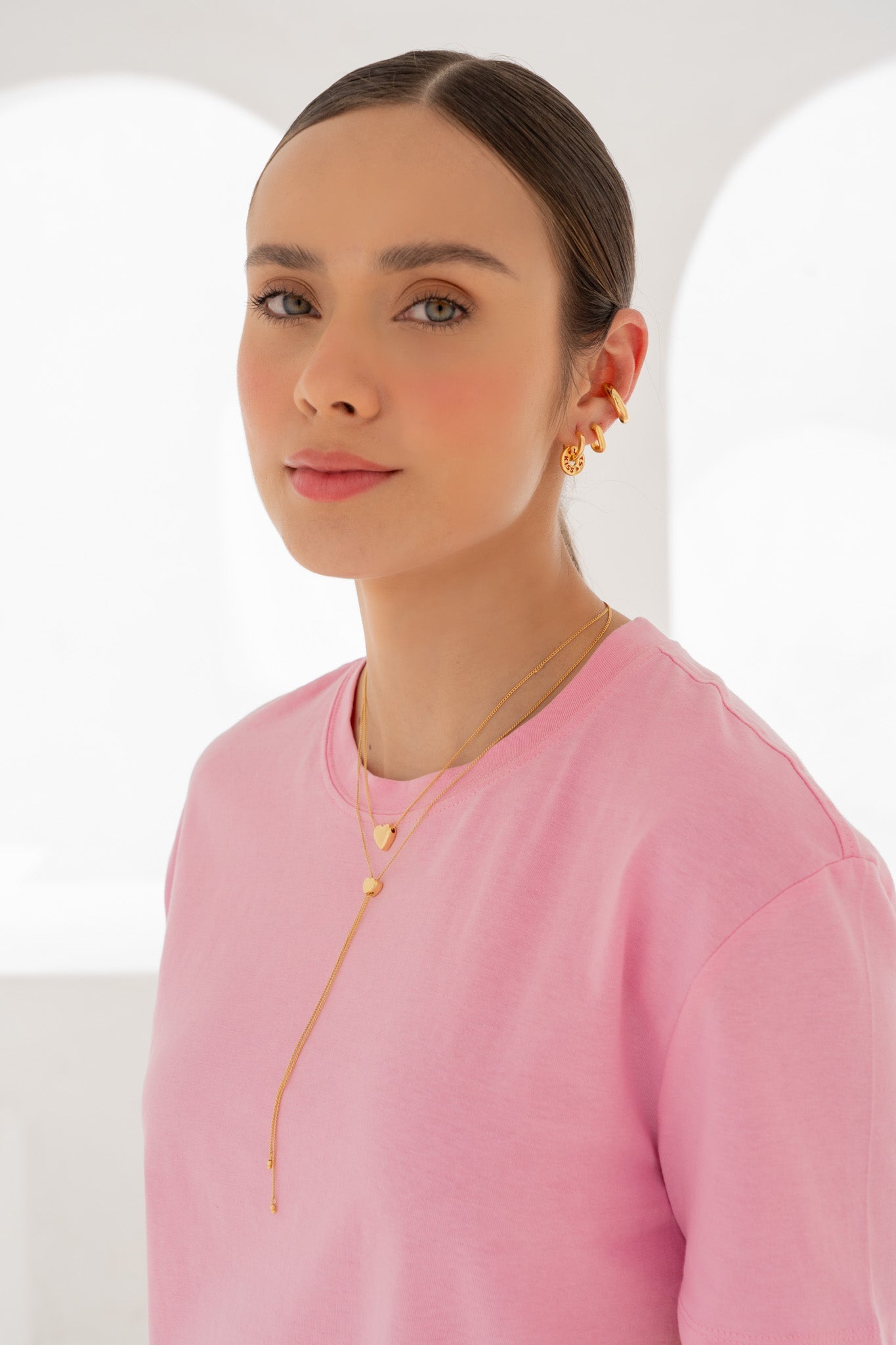 Set Collar Corbatín + Aretes Corazón By Jose y Cami