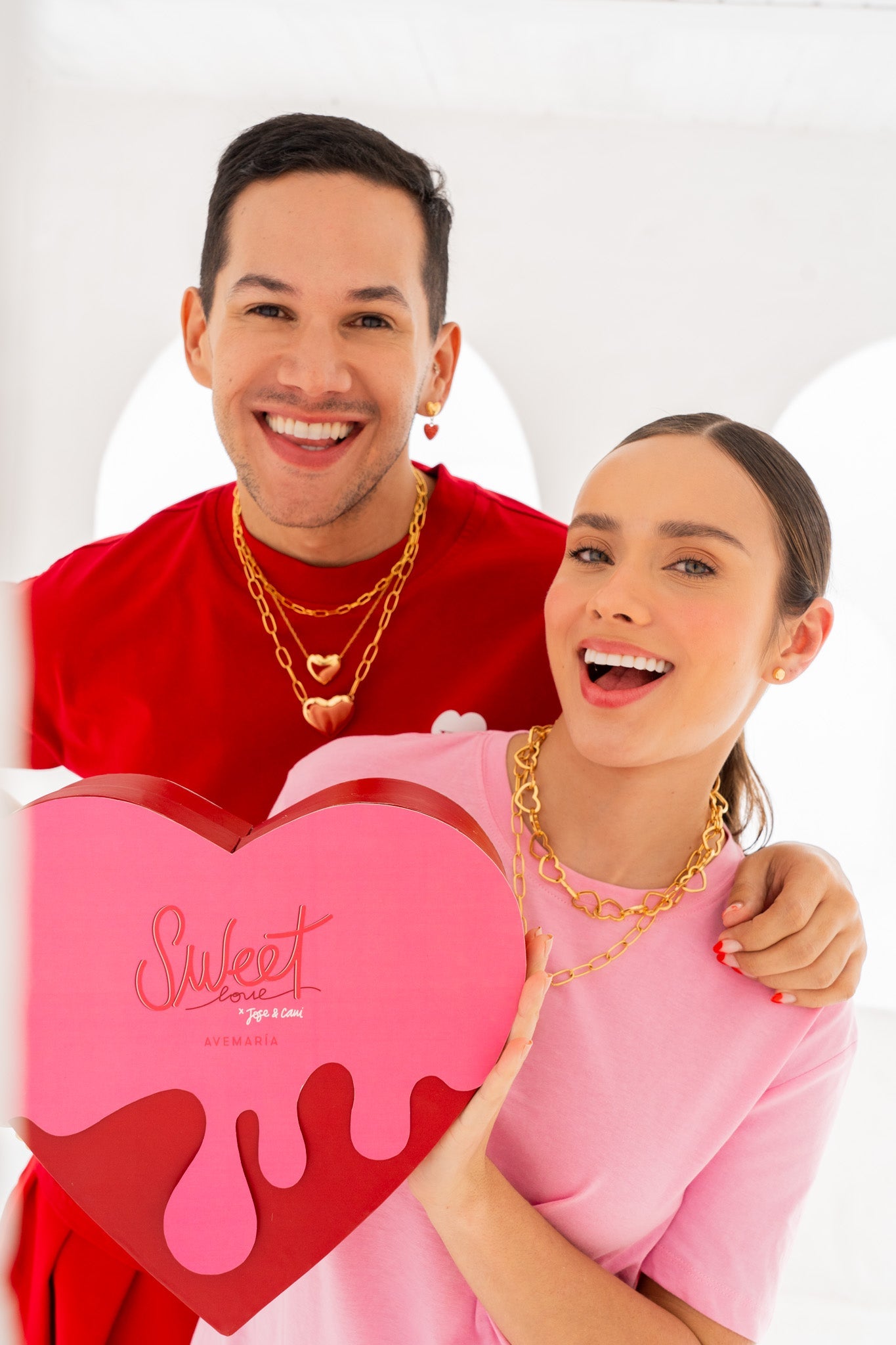 Choker Cadena Corazón + Aretes By Jose y Cami