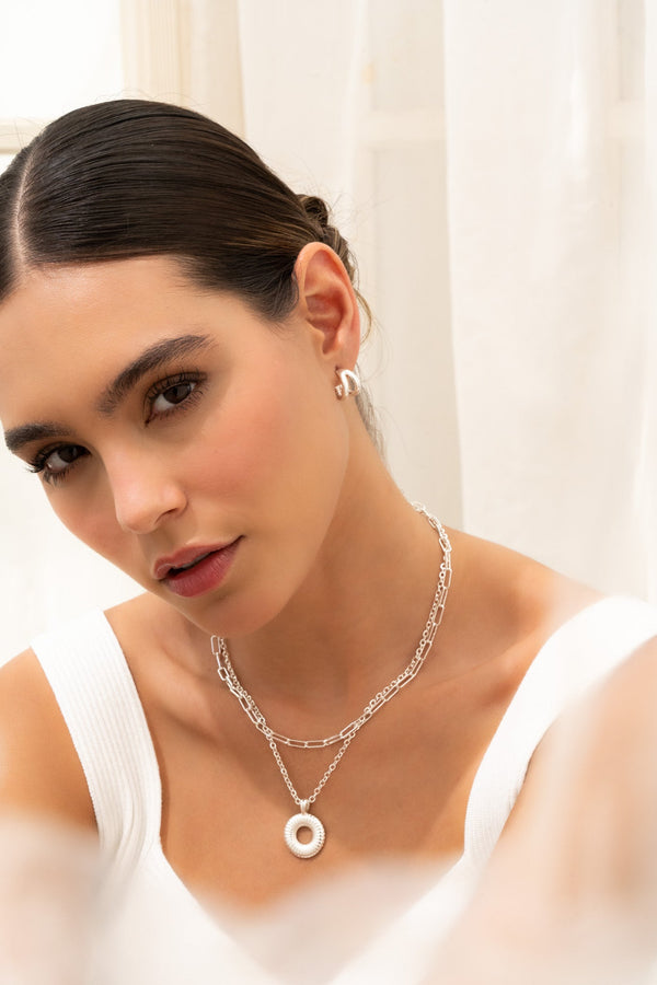 Collar Doble Entorchado + Aretes