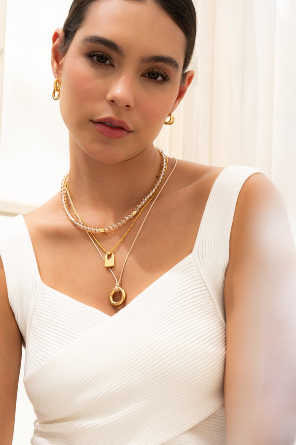 Set Collar Candado + Aretes