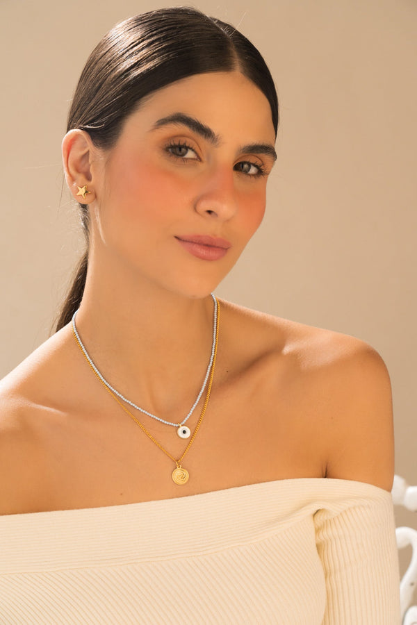 Set Collar X2 Ojo Infinito + Aretes