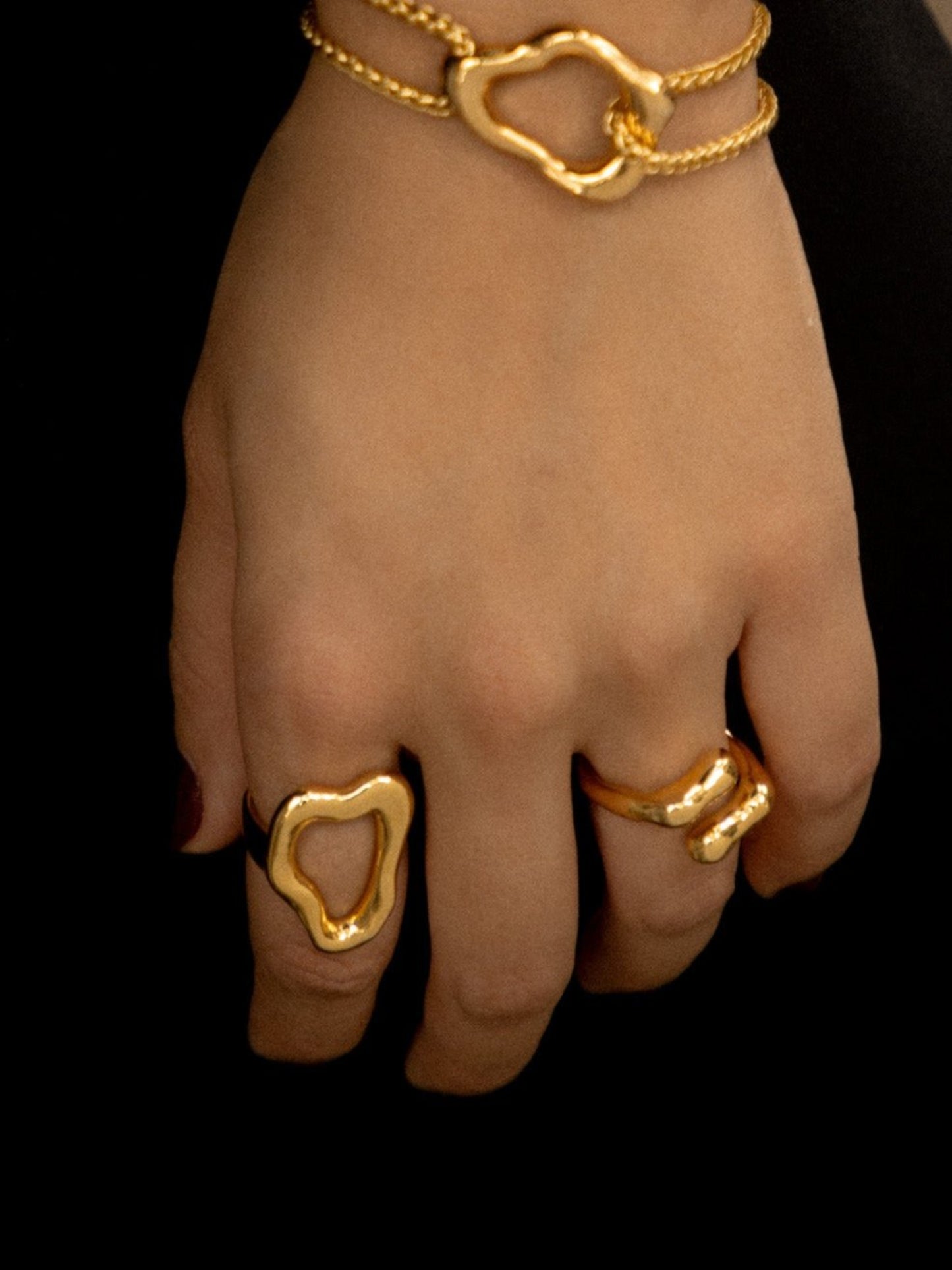 Set X2 Anillos Silueta Amorfa By Issa Vásquez talla 7