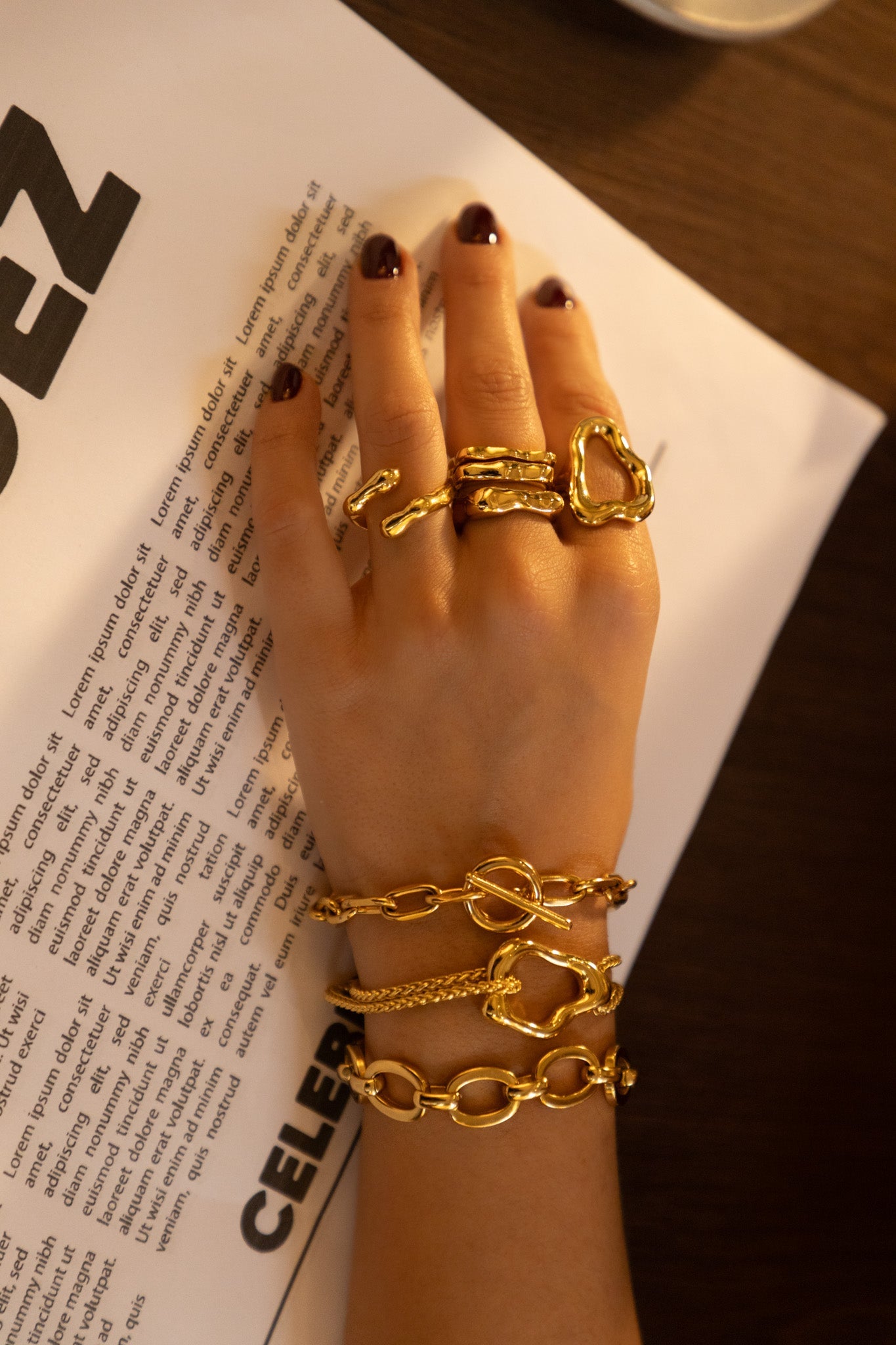 Set X3 Anillos Ondas By Issa Vásquez talla 7