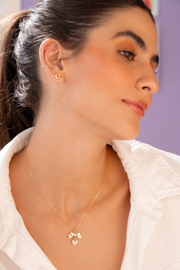 Collar Lazo Amor + Aretes