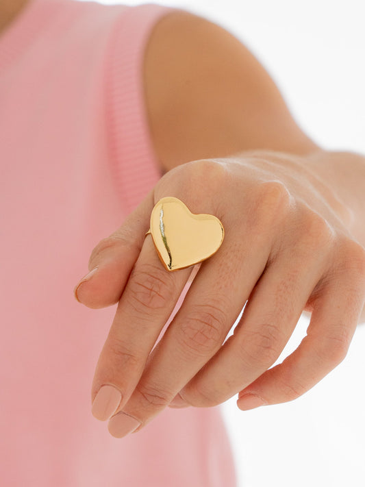 Anillo Corazón Liso plateado Graduable By Jose y Cami