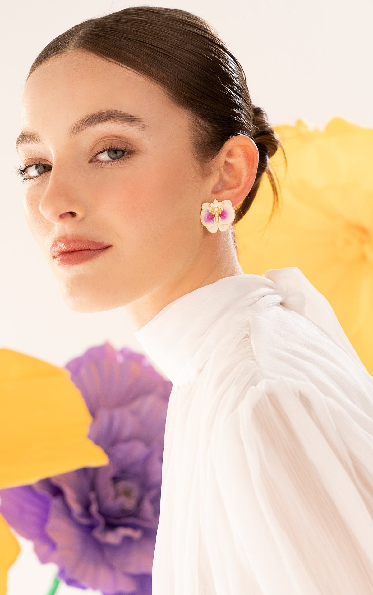 Aretes Orquídea Mediano Morado