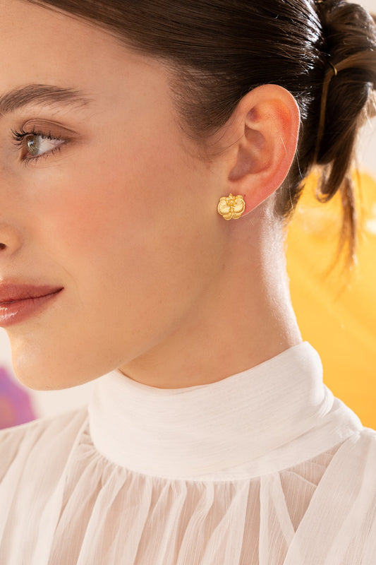 Aretes Orquídea Mini Oro