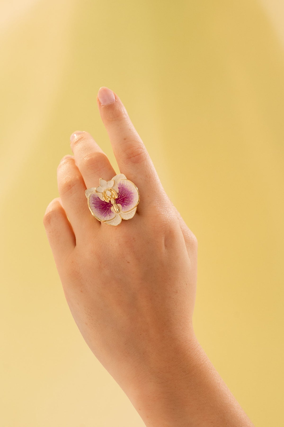 Anillo Orquídea Graduable Morado