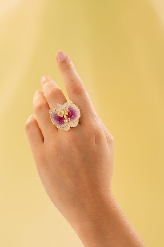 Anillo Orquídea Graduable Morado