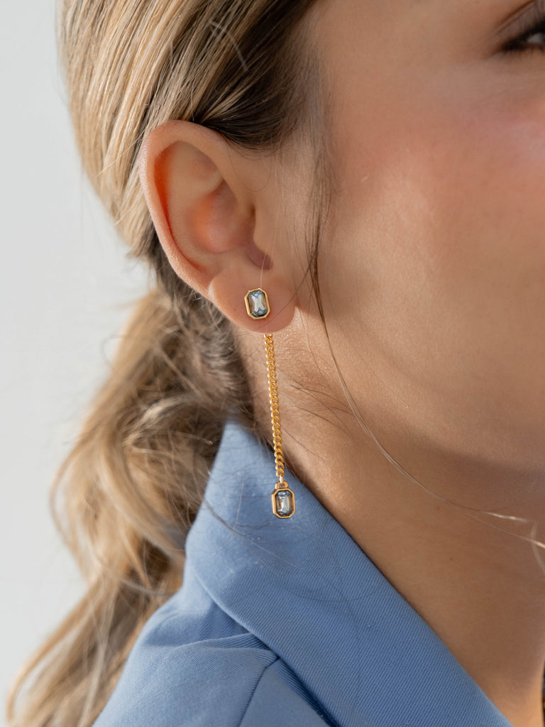 Aretes 2 en 1 Cristales