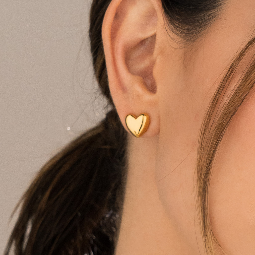 Aretes Corazón Mini Chunky gold