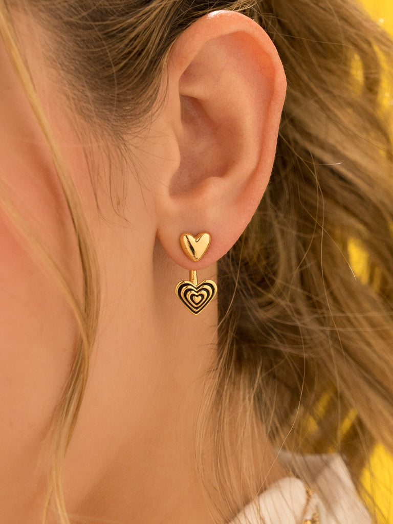 Aretes 2 En 1 Corazón