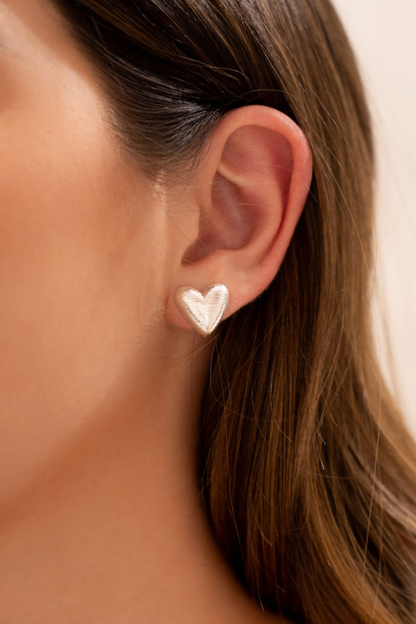 Set X2 Aretes Corazón Textura silver